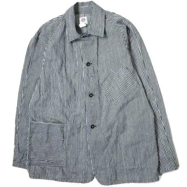 POST O'ALLS x WAREHOUSE x BEAMS PLUS ポストオーバーオールズ ウエアハウス ビームスプラス 別注 日本製  Coverall Hickory ヒッコリーカバーオール M INDIGO ストライプ ジャケット アウター - メルカリ