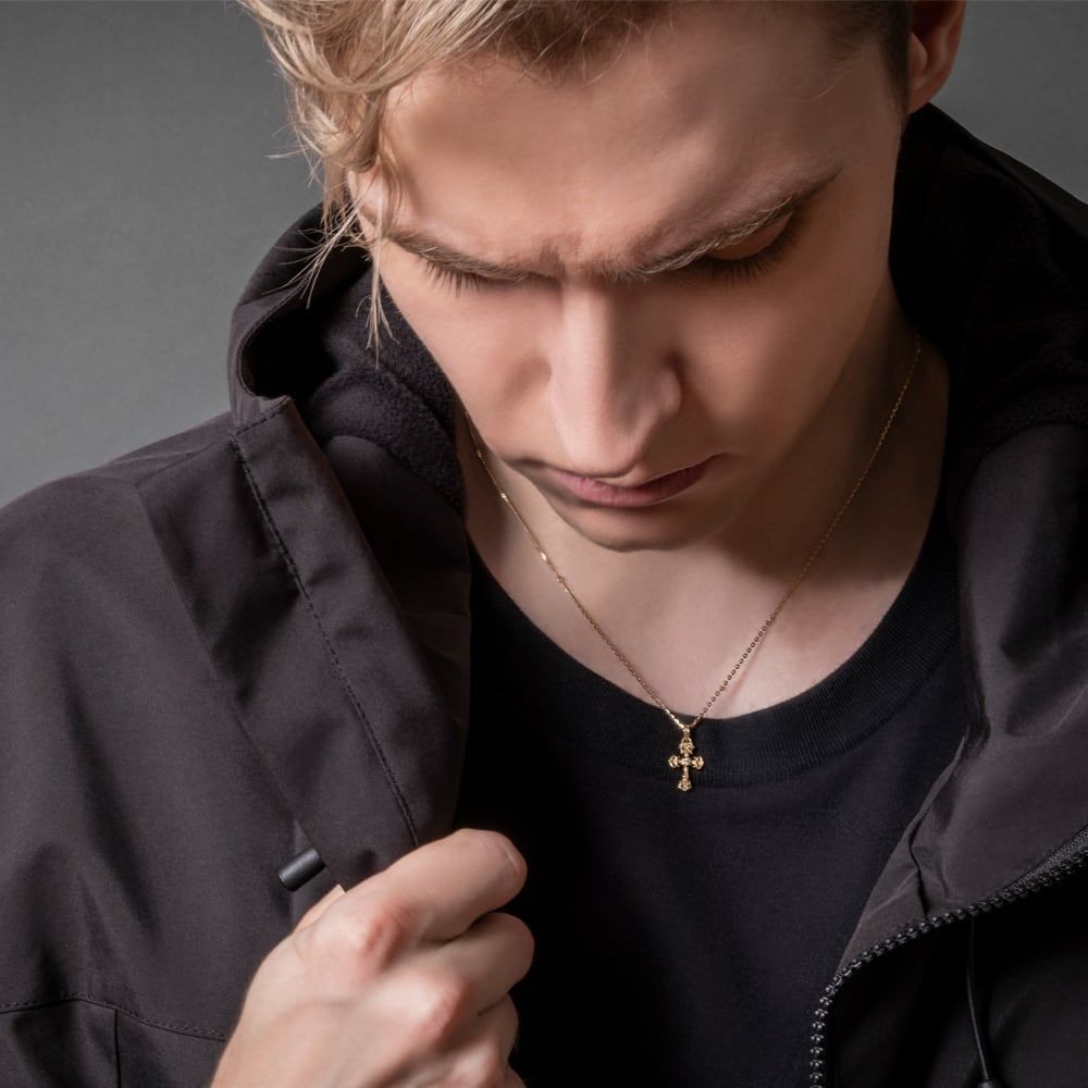 直営 ダイヤモンドゴールドクロスチャーム