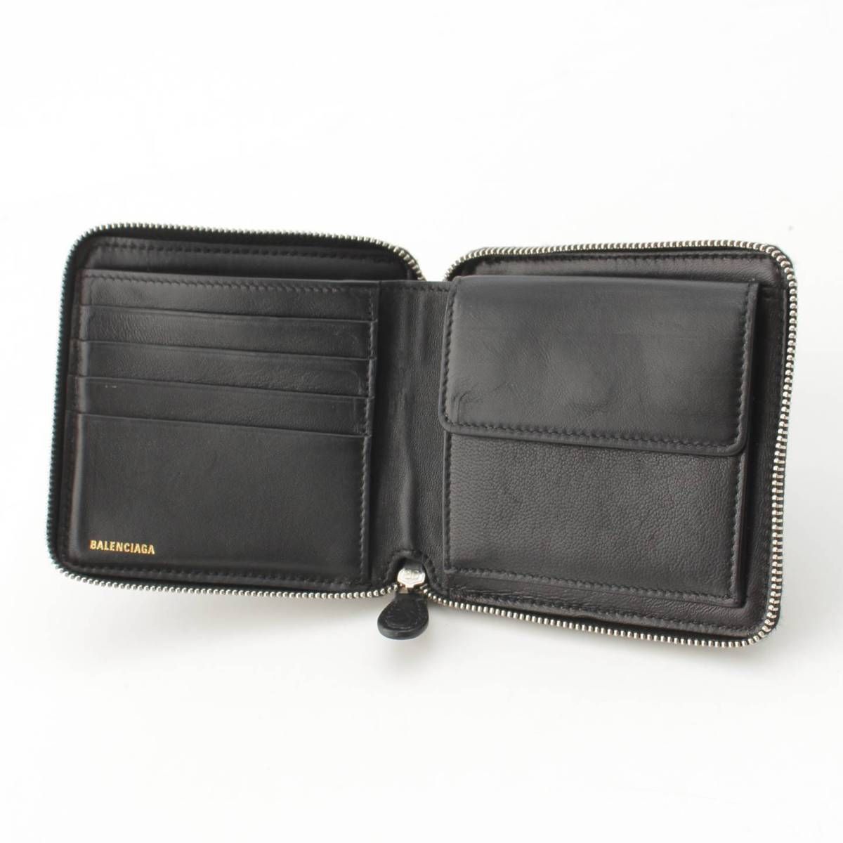 バレンシアガ】Balenciaga クロコ型押し スクエア ラウンドジップ