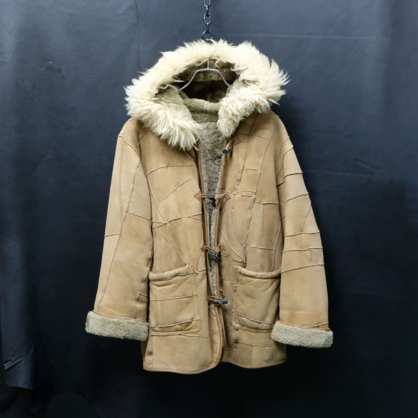 Anvornu atsukawa ハードパッチワーク ムートンダッフルコート
