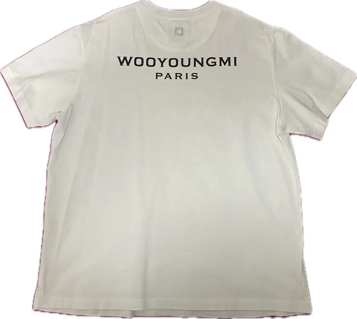 Wooyoungmi ホワイト フレームバックロゴ 半袖 シャツ48