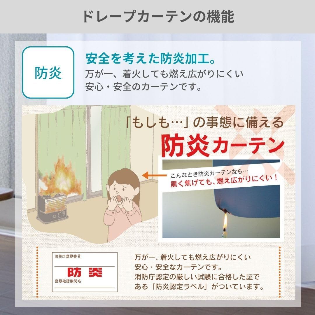 ユニベール 1級遮光 防炎 防炎ラベル付き 節電 省エネ 断熱 保温 日本 ...