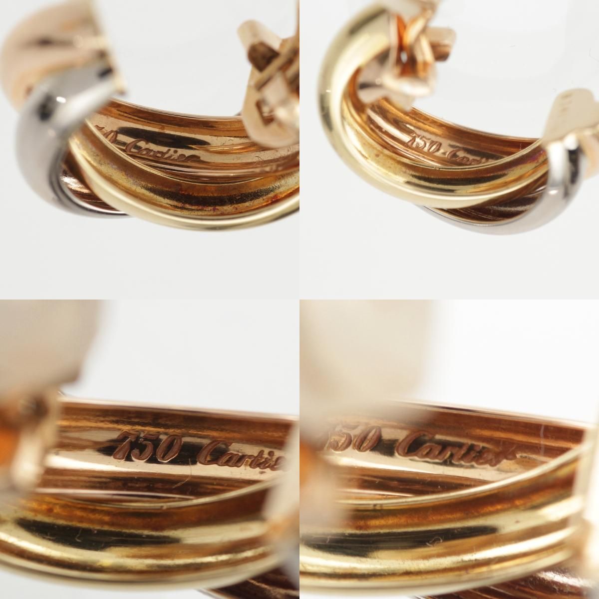 カルティエ トリニティ ループ フープ サークル 750 18K 両耳用