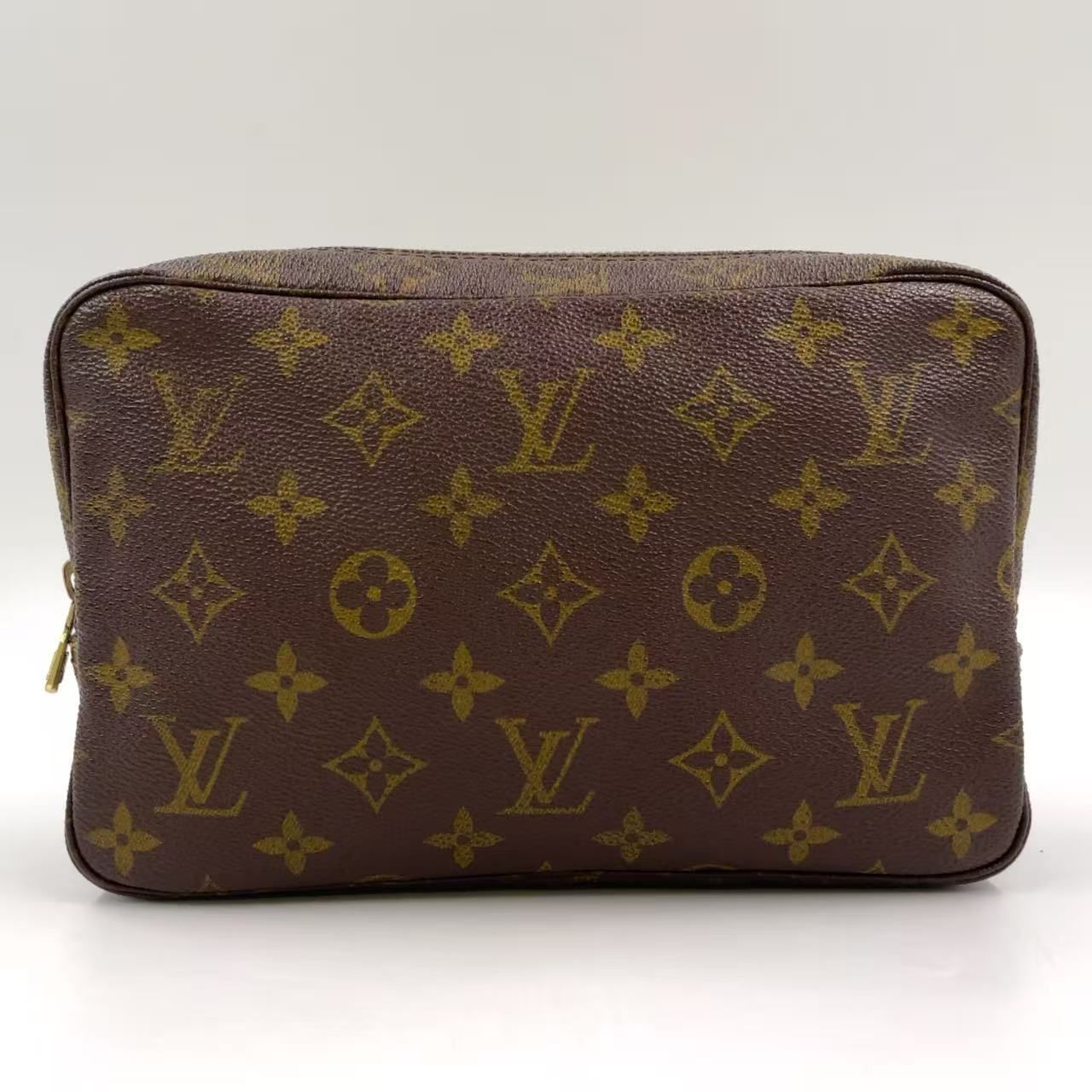 LOUIS VUITTON トゥルース トワレット23 シリアル番号不明 モノグラム モノグラム PVC ブラウン コスメポーチ ゴールド M47524