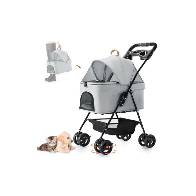 Pandaloli 2WAY ペットカート／分離式バスケット・折りたたみ 犬用