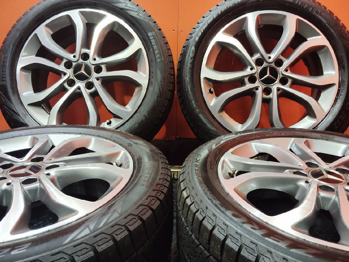 タイヤ走行短め PIRELLI ICE ZERO ASIMMETRICO 225|50R17 スタッドレス ベンツ W205 Cクラス 純正ホイール 7J5HPCD112 48.5 VTH132