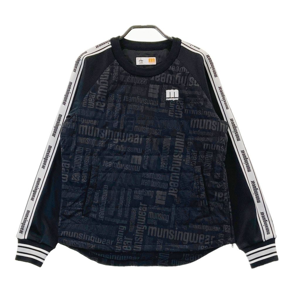 サイズ M MUNSING WEAR マンシングウェア 中綿 長袖ブルゾン ロゴ総柄 ブラック系 240101519737 ゴルフウェア レディース ストスト