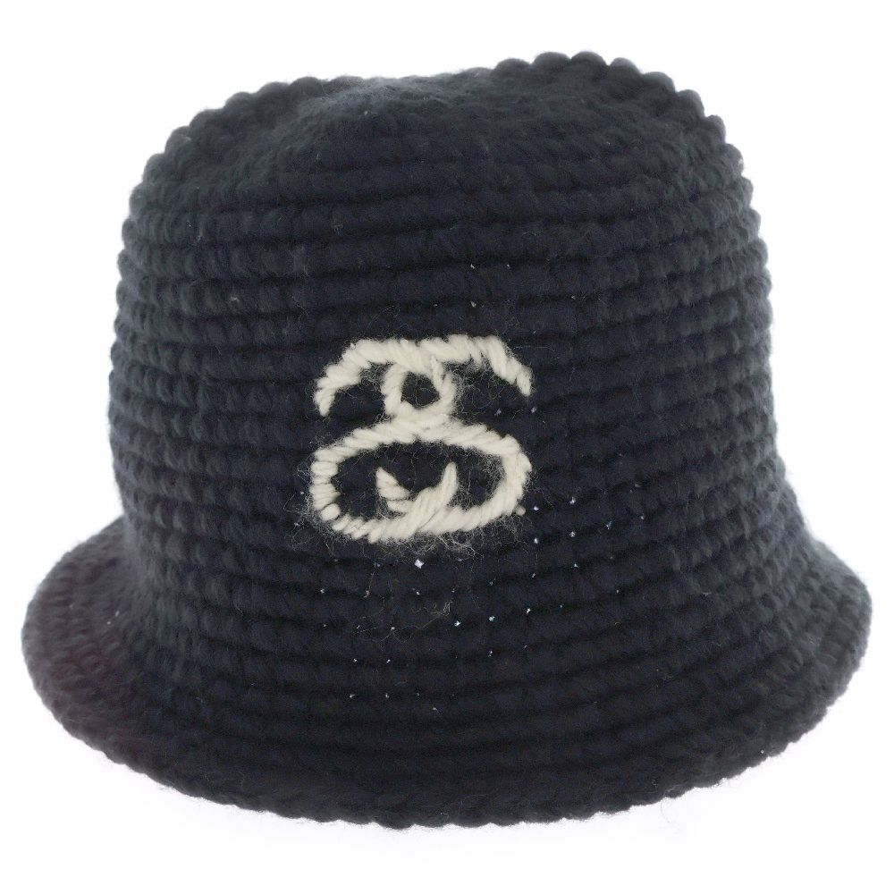 STUSSY ニットバケットハット SSリンク 黒 【公式通販】