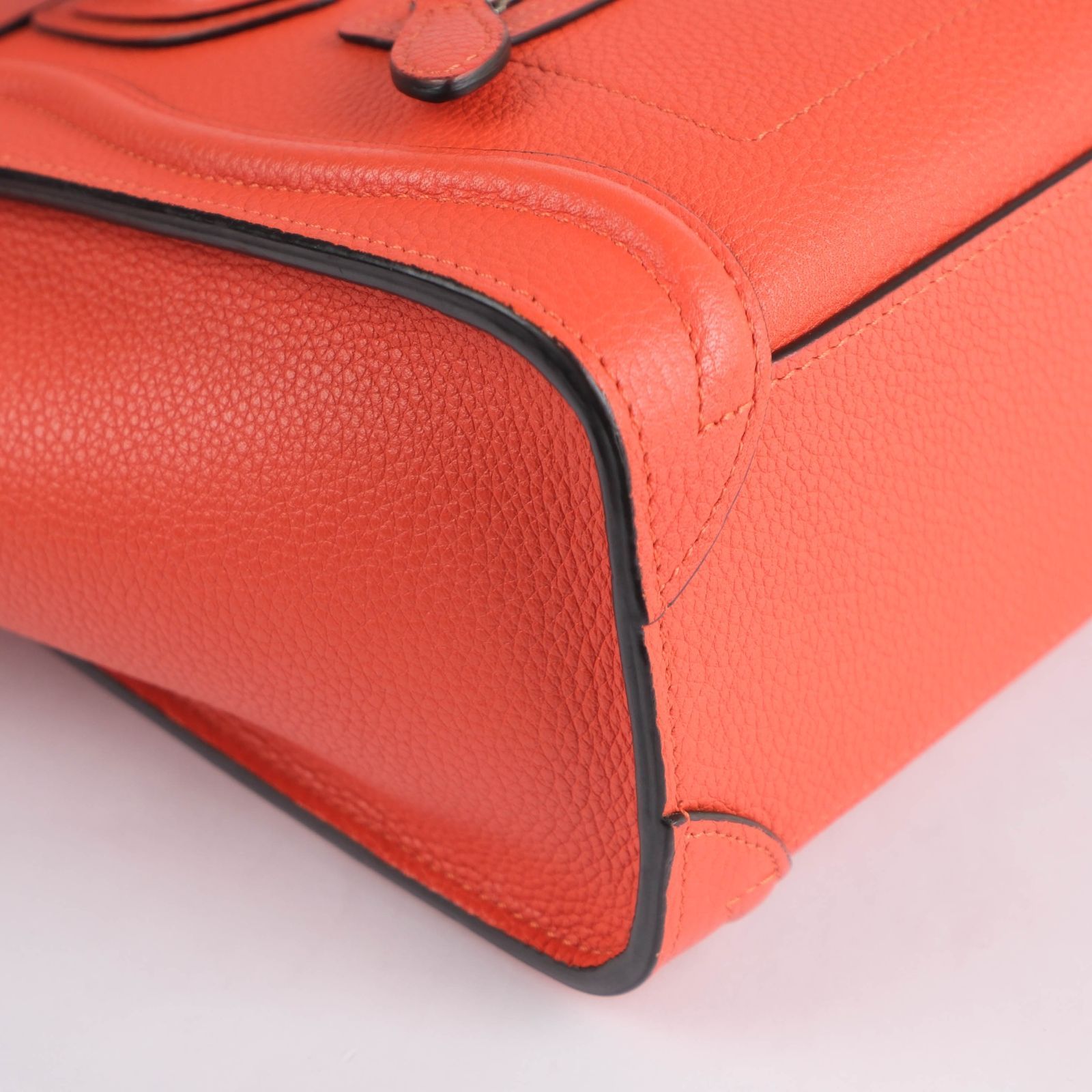 CELINE セリーヌ ラゲージナノショッパー レザー オレンジ 橙