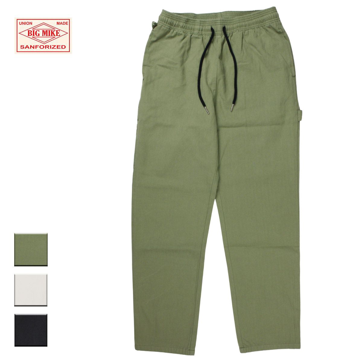 【新品】 BIG MIKE ビッグマイク HERRINGBONE EASY PANTS メンズ オリーブグリーン/ナチュラル/ブラック M-XL パンツ