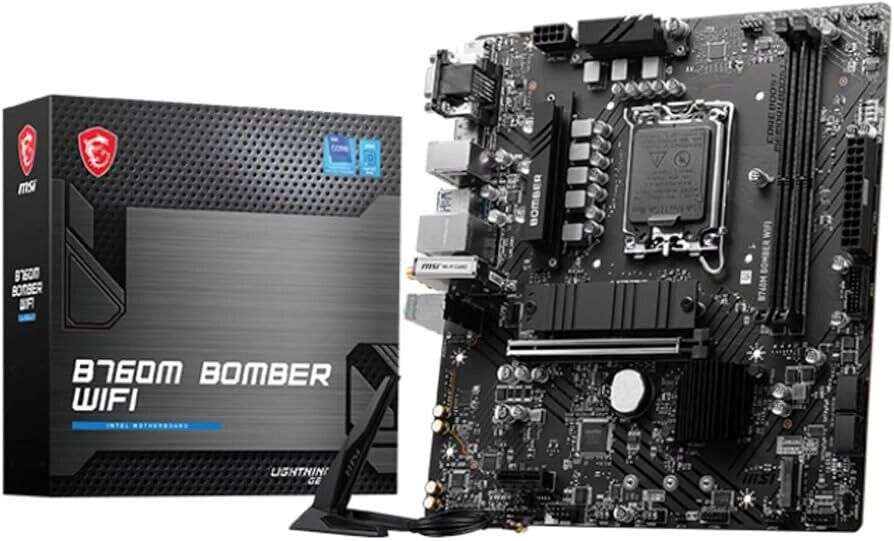 MSI PRO B760M BOMBER WIFI mATX マザーボード 4x DDR5128GB 2x PCI-E x 16 1x PC