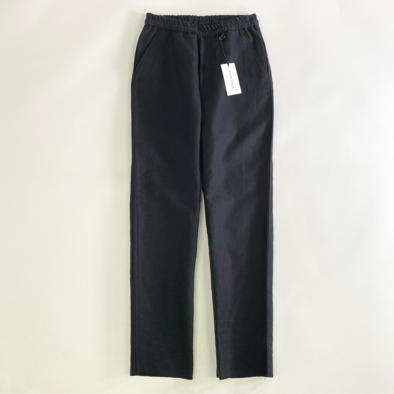 86k12 【新品】定価39600円 EGRETIQUE イグレティーク EG011SC PLAIN LINEN リネンパンツ イージーワイドパンツ  サイズXS ダークネイビー リネン100 メンズ - メルカリ