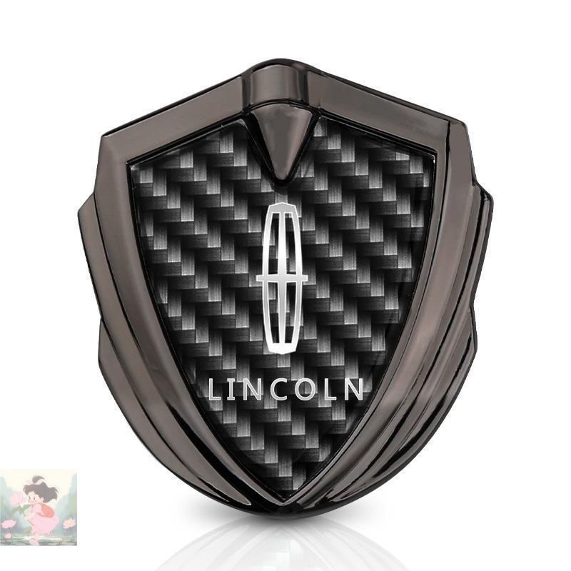 LINCOLN エンブレム メタル製 円形 リンカーン Lincoln深錆色3D立体 エンブレムステッカー 金属製
