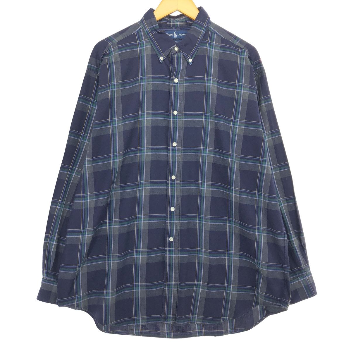 古着 ラルフローレン Ralph Lauren BLAKE 長袖 ボタンダウンチェックシャツ メンズXL相当/eaa469305