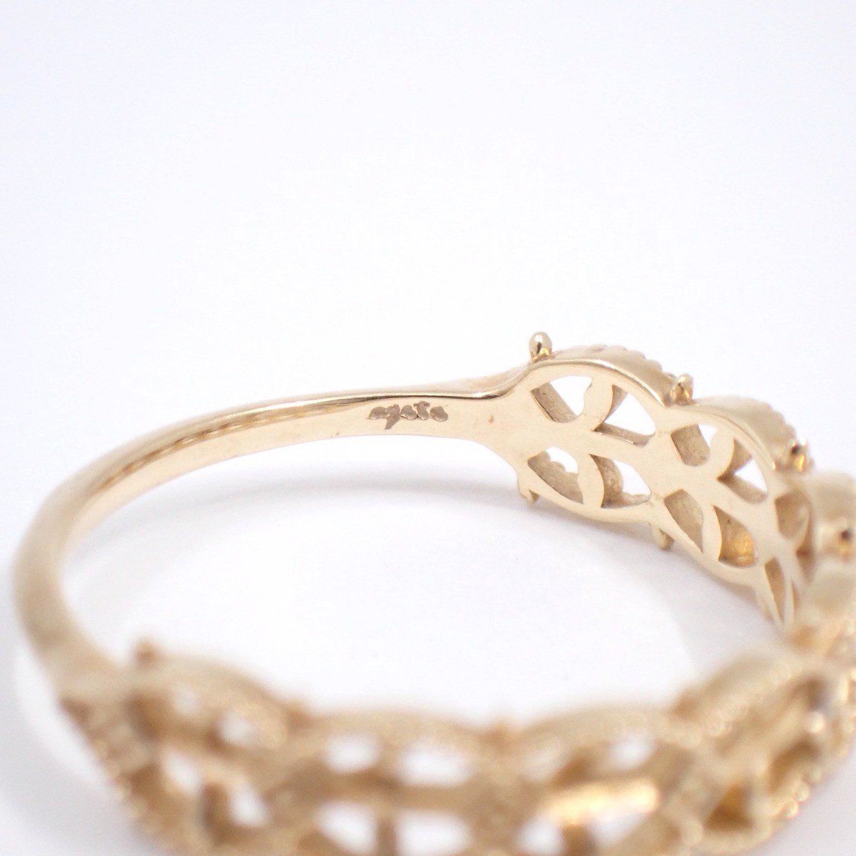 agete アガット 13号 透かし リング ダイヤモンド 透かしデザイン