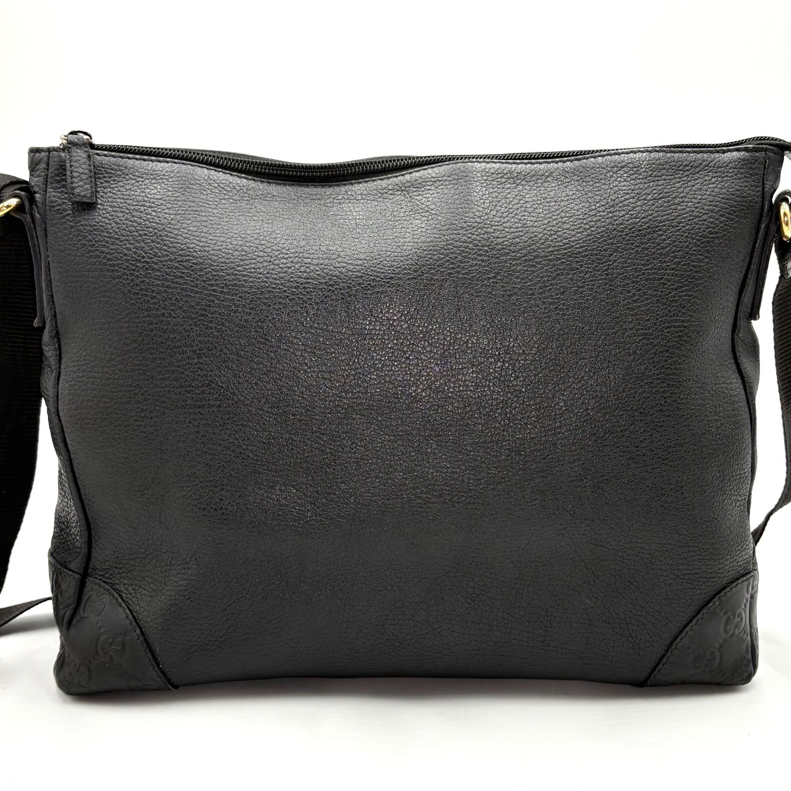 GUCCI グッチ GGシマレザー ショルダーバッグ メッセンジャーバッグ 