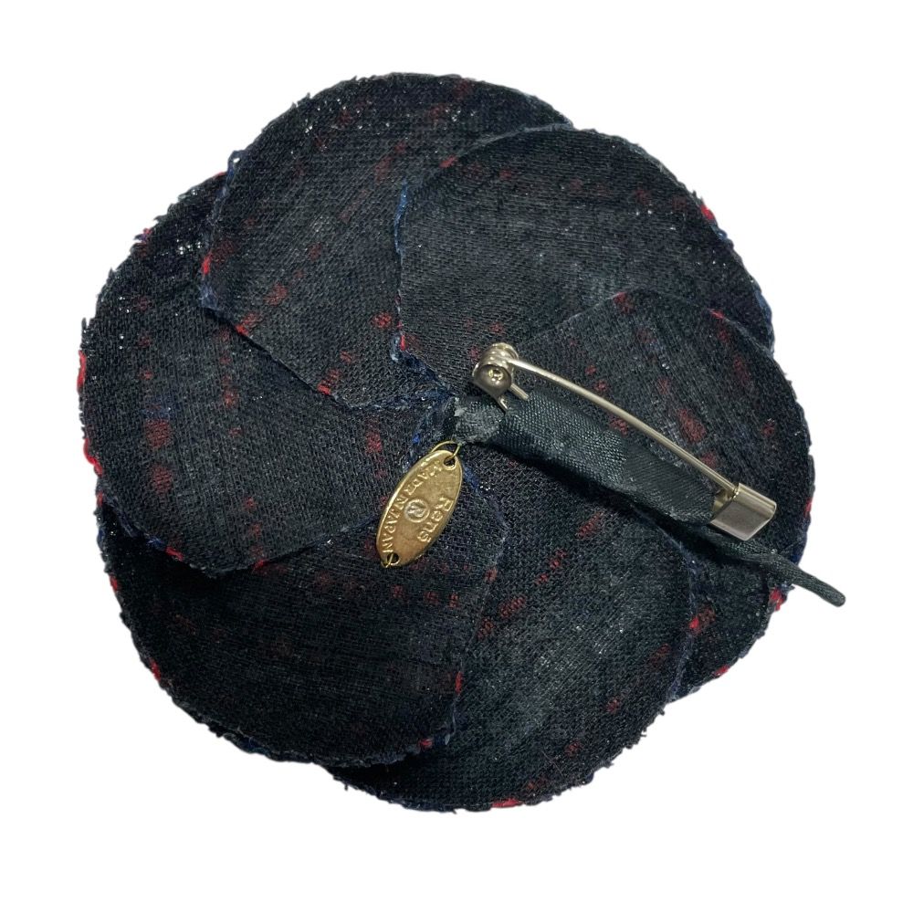 良品 Rene ルネ フェイクパール ツイード 薔薇モチーフ ブローチ