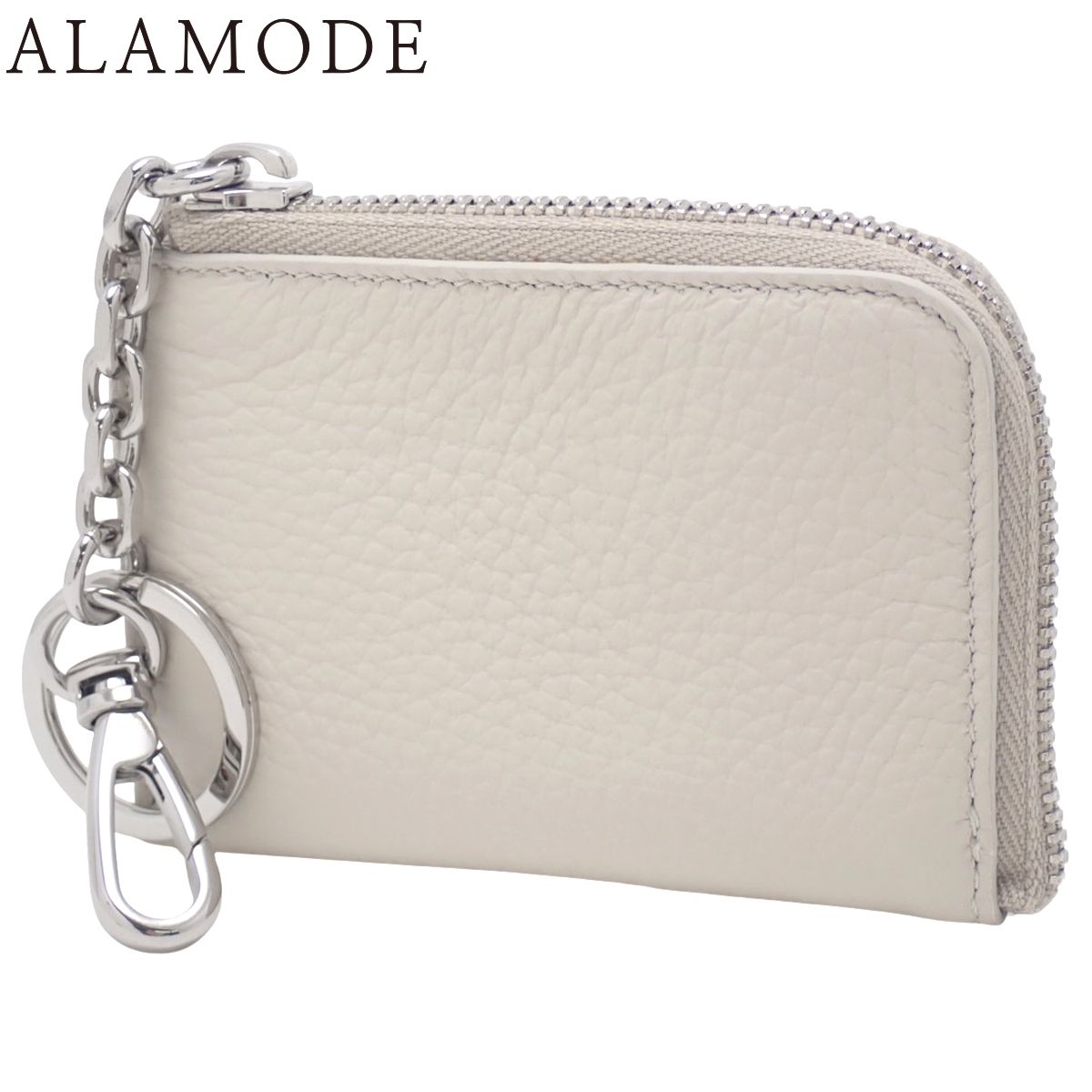 Maison Margiela メゾン マルジェラ キーリング ウォレット コインケース ミニ財布 カードケース 小銭入れ レザー オフホワイトアイボリー シルバー金具 SA1UI0012 ユニセックス 40802161337 アラモード