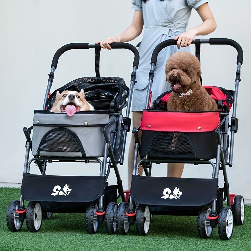 ペットカート ペットバギー 分離型 取り外し 折りたたみ 軽量 ペットキャリー 中型犬 多頭 猫 軽量 2way ストッパー付き 介護用 小型犬 持ち運び簡単 お出かけ 旅行 レッド グレー ブルー