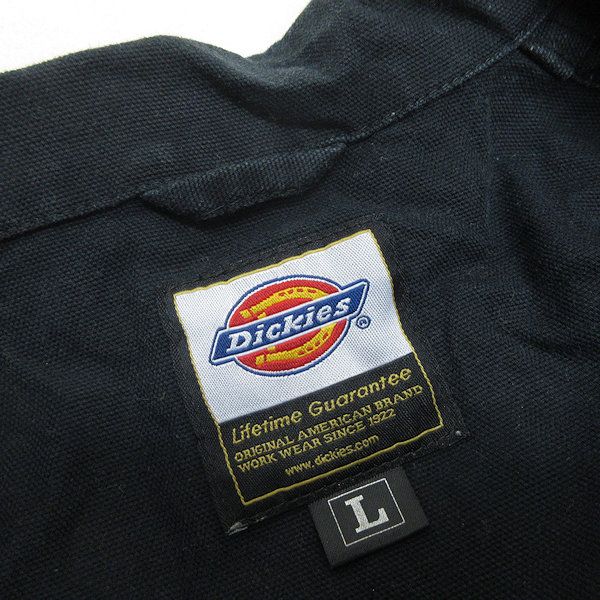 H■ディッキーズ/Dickies 長袖オーバーオール 作業着 つなぎ【L】黒/MENS■9【中古】