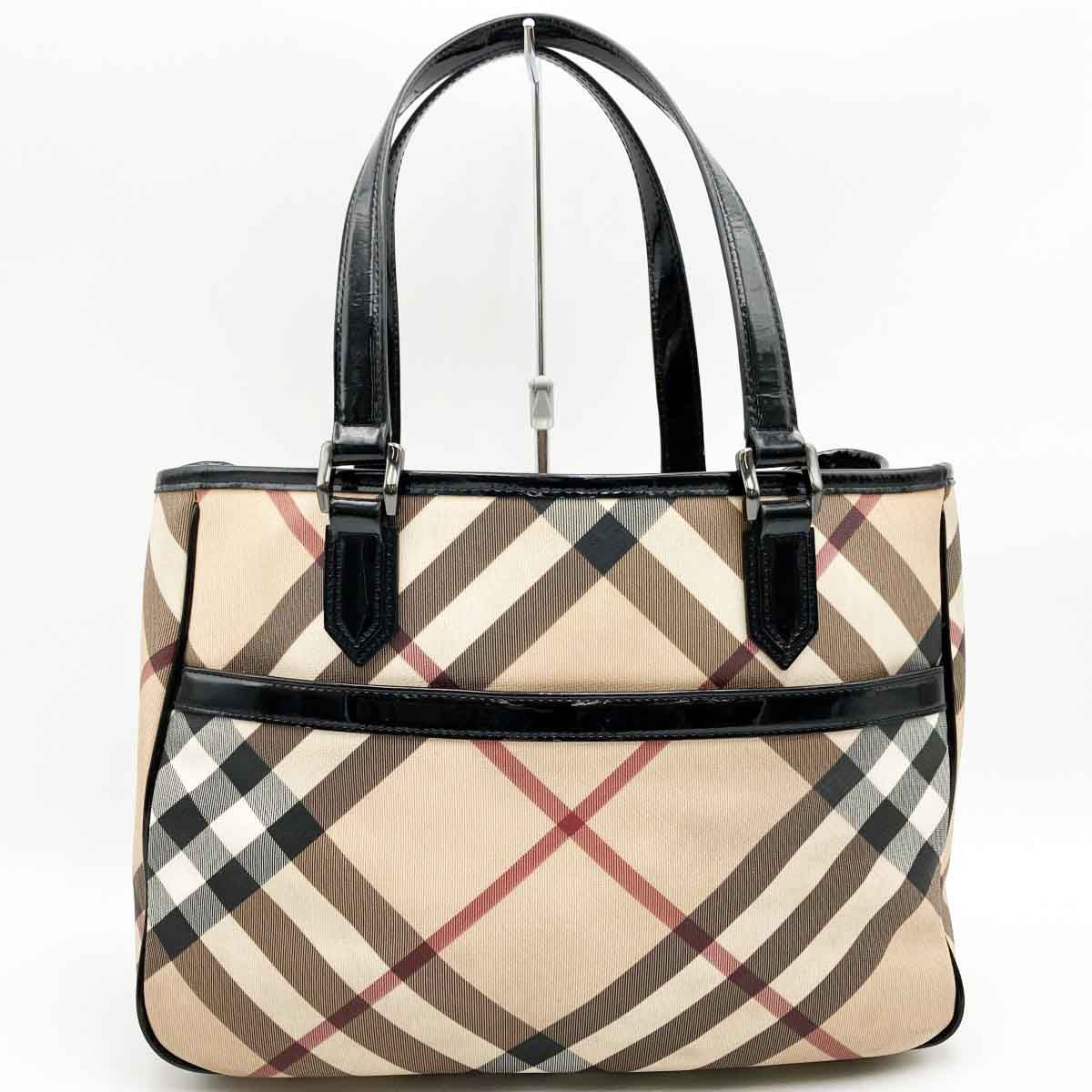 BURBERRY バーバリー トートバッグ ハンドバッグ 肩掛け バッグ ハウスチェック チェック柄 ベージュ PVC レディース ファッション  USED|mercariメルカリ官方指定廠商|Bibian比比昂代買代購