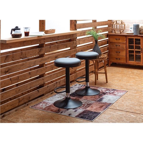 カウンターチェア ハイチェア 幅39cm ブラック 2脚セット 昇降式