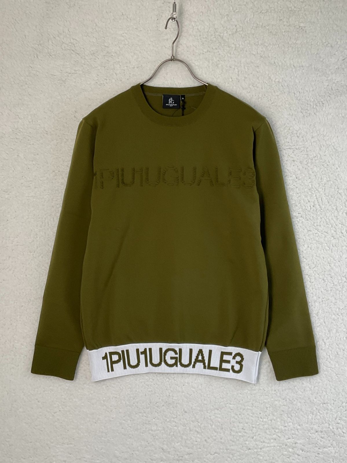 【未使用】1PIU1UGUALE3 GOLF リブロゴクルーネックニット 5 1PIU1UGUALE3 LOGO RIB CREW NECK 未使用】1PIU1UGUALE3 GOLF