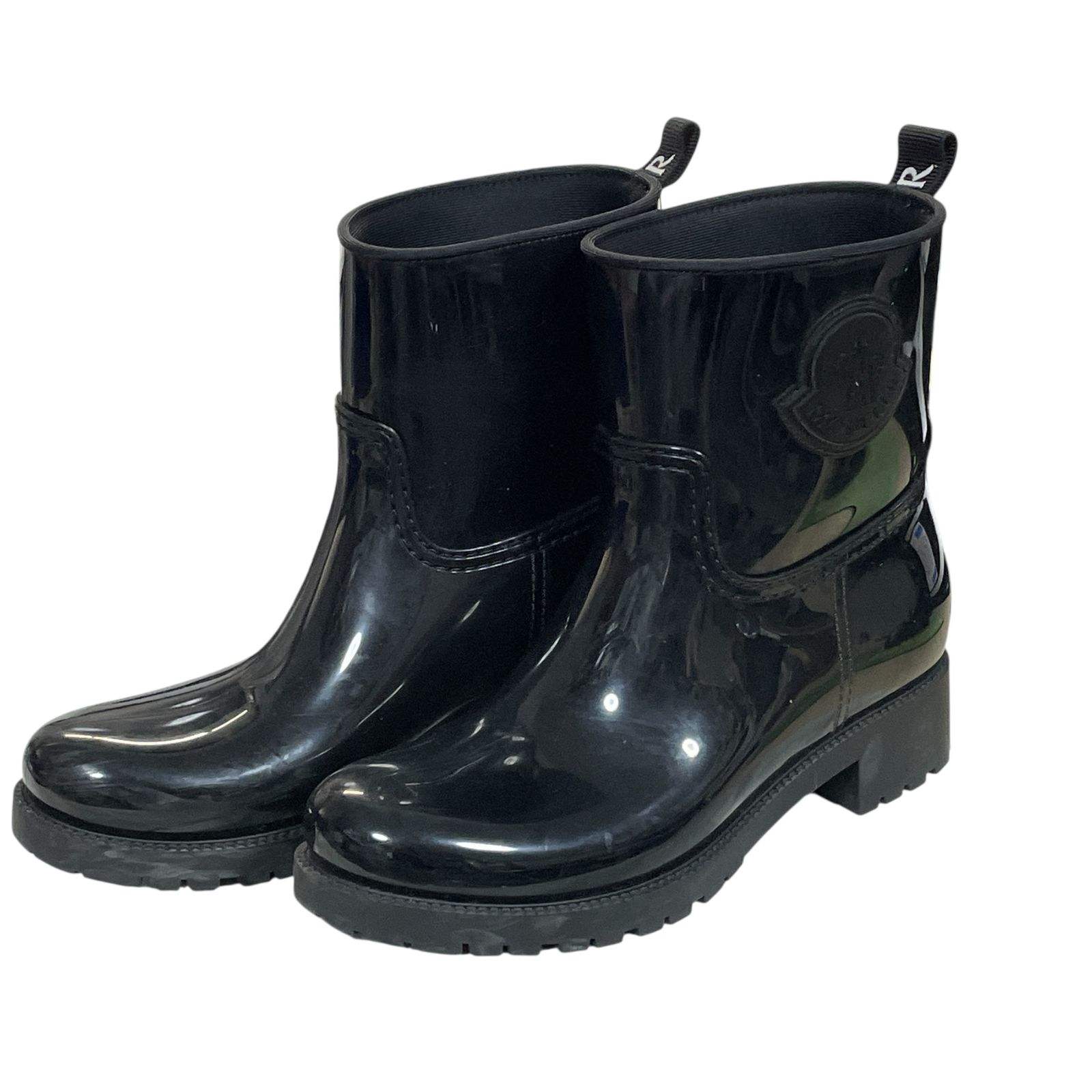 ◆ 品◆モンクレール MONCLER ジネット GINETTE レインブーツ ブラック 39 長靴 サイドロゴ レインシューズ ウィメンズ 男女兼用 Q98349NC