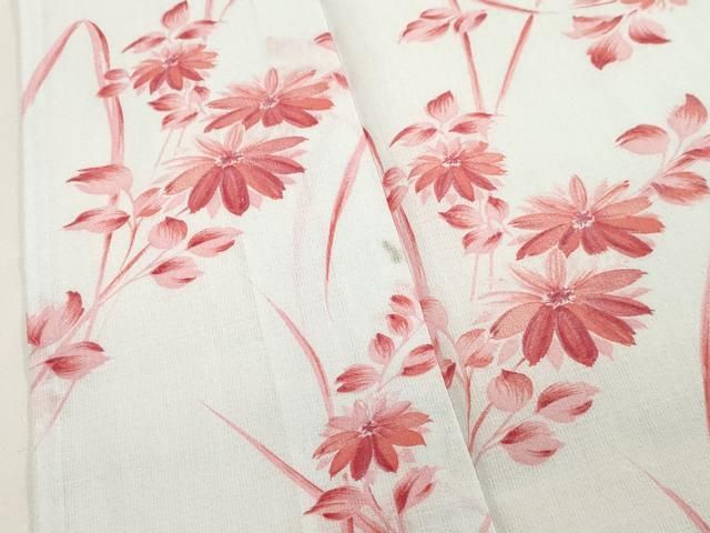 平和屋着物▽上質な小紋 単衣 絞り 草花文 正絹 逸品 CAAQ0061vf