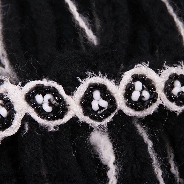 シャネル CHANEL フリンジ ニット ミニスカート P39841K02827 ブラック