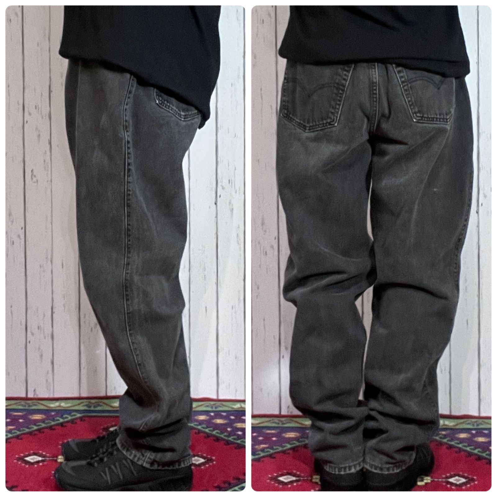 90s メキシコ製 Levi's リーバイス 545 W38 L34 後染めブラック LOOSE