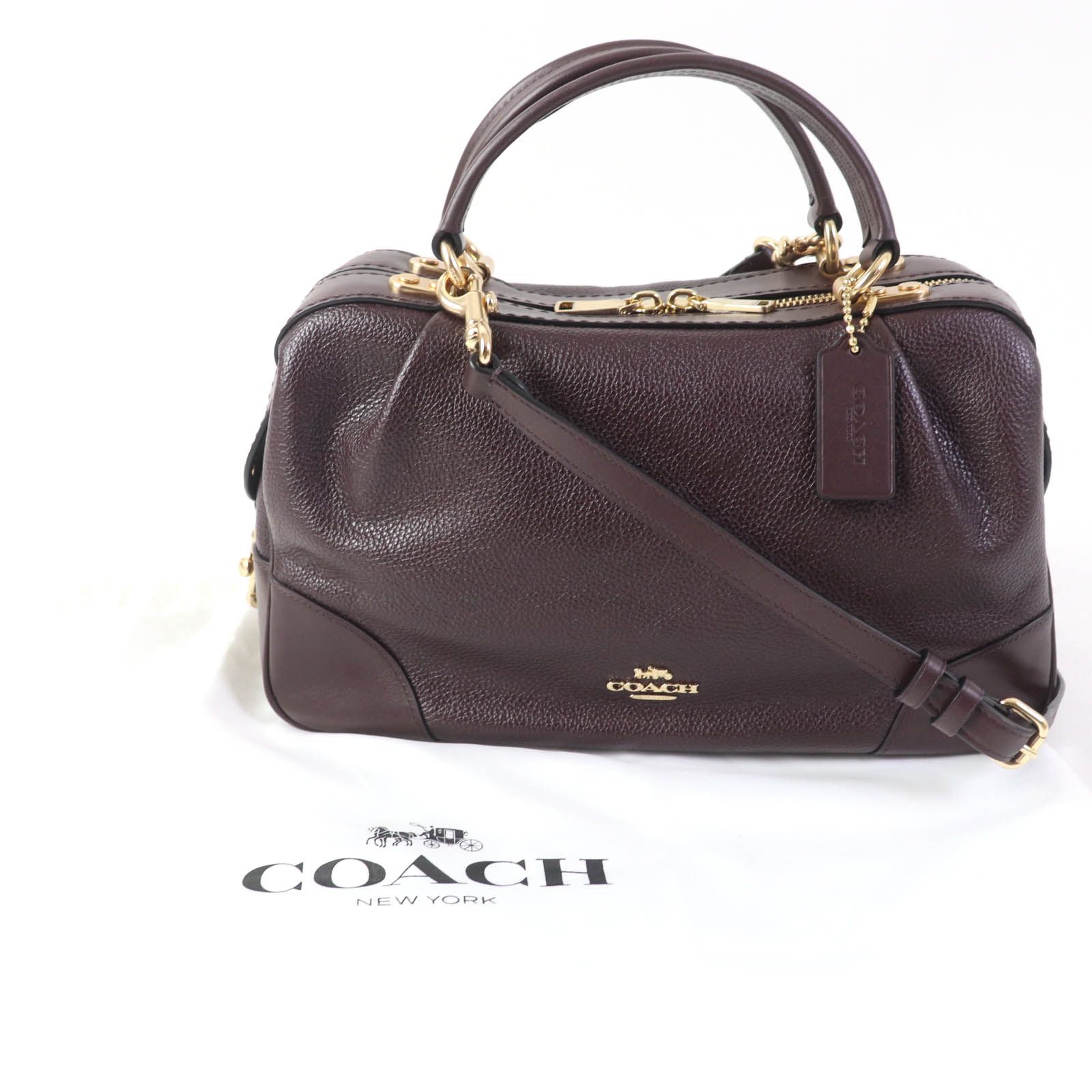 極美品☆COACH コーチ 69621 レーン サッチェル ロゴ金具付 ペブルレザー 2WAY ショルダー・ハンドバッグ ミニボストンバッグ ブラウン  保存袋付き レディース - メルカリ