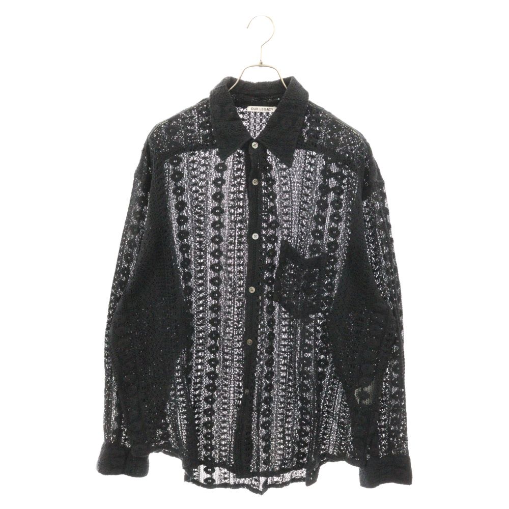 OUR LEGACY (アワーレガシー) Coco Shirt レースシャツ 長袖シャツ ブラックM2212CBC