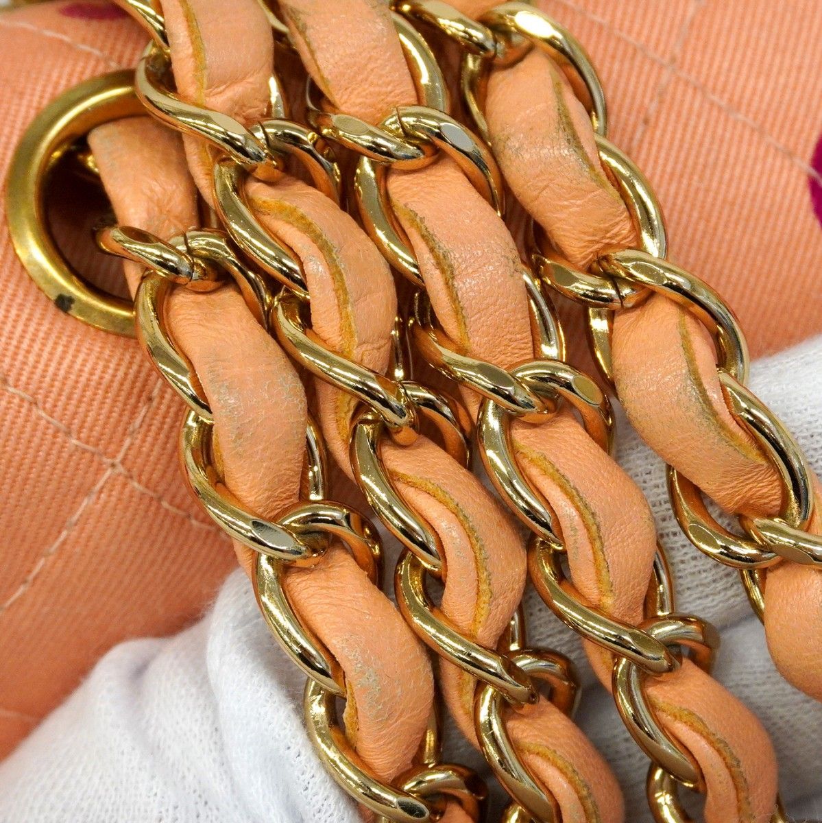 5ce6387】シャネル ショルダーバッグ ココプリント キャンバス ピンク  