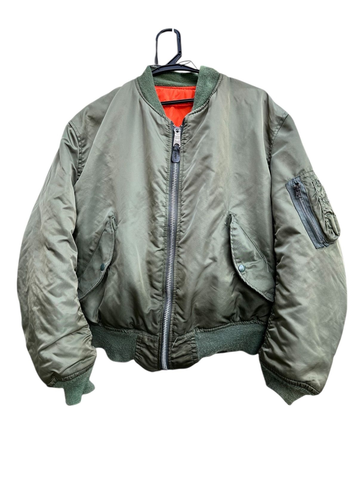 ALPHA INDUSTRIES MA-1 ‘80s made in U.S.A アメリカ製 IDEALジッパー Mサイズ ビンテージ セージグリーン