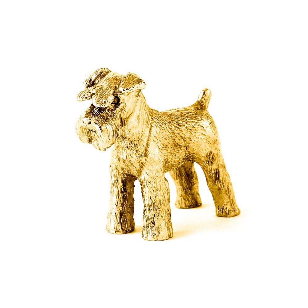 ミニチュアシュナウザー 22ct ゴールドプレート イギリス製 アート ドッグ フィギュア コレクション 