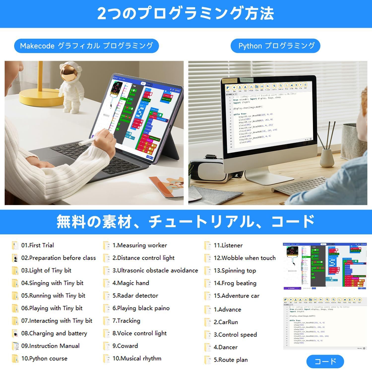 【新着商品】Yahboom Micro:bit V2 スターター ロボティックキット子供向けSTEM教育用 プログラミング可能なDIYロボットカーキット、充実したチュートリアル付きで、驚きのコストパフォーマンスを実現。（Micro:bit V2同梱）。