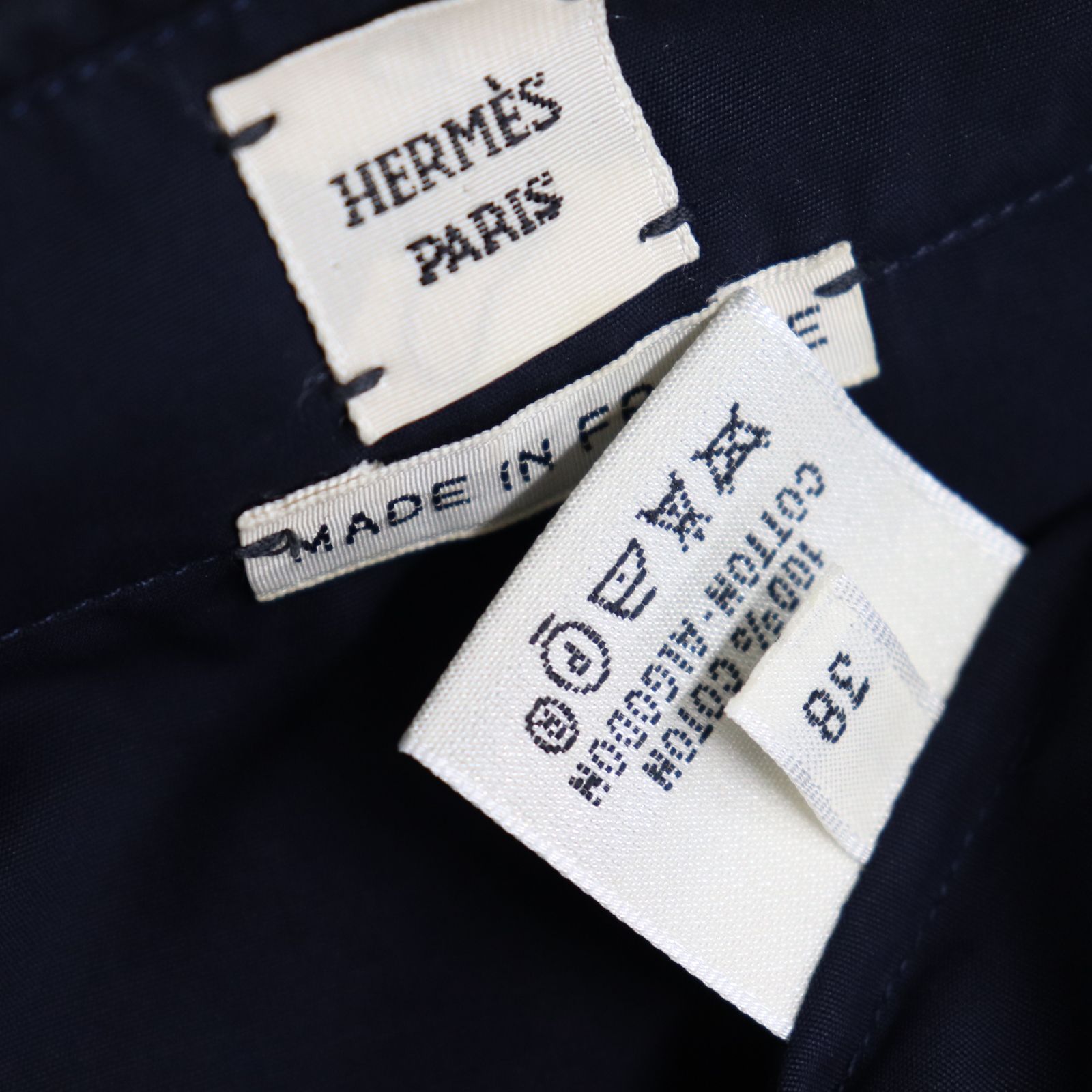 ITGRDYARQ30Q 即決 本物 HERMES エルメス ノースリーブ 襟 シャツ