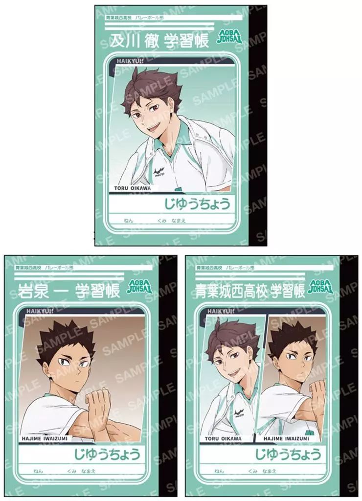 [Used] Notebook/ Memo Pad B. Aoba Josai High School B7 Mini Study Book Set - Shoulder Leveling ~ Preparatory Exercises ~ - “Haikyu!!”