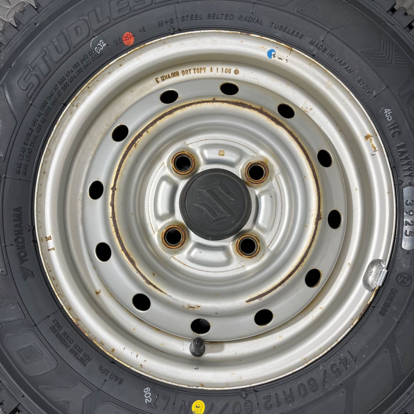 25年製 タイヤ 145|80R12 80|78N LT ヨコハマ SY01 スズキ キャリィ エブリィ スタッドレスタイヤ 冬タイヤ 1087P