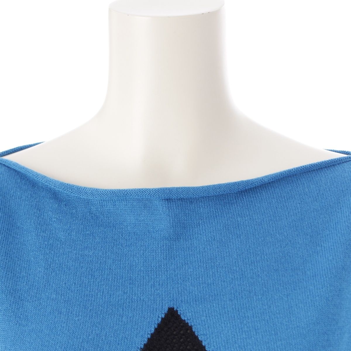 イッセイミヤケ Lサイズ  ノースリーブ ブルー ISSEY MIYAKE イッセイミヤケ ギンガムチェック ノースリーブ