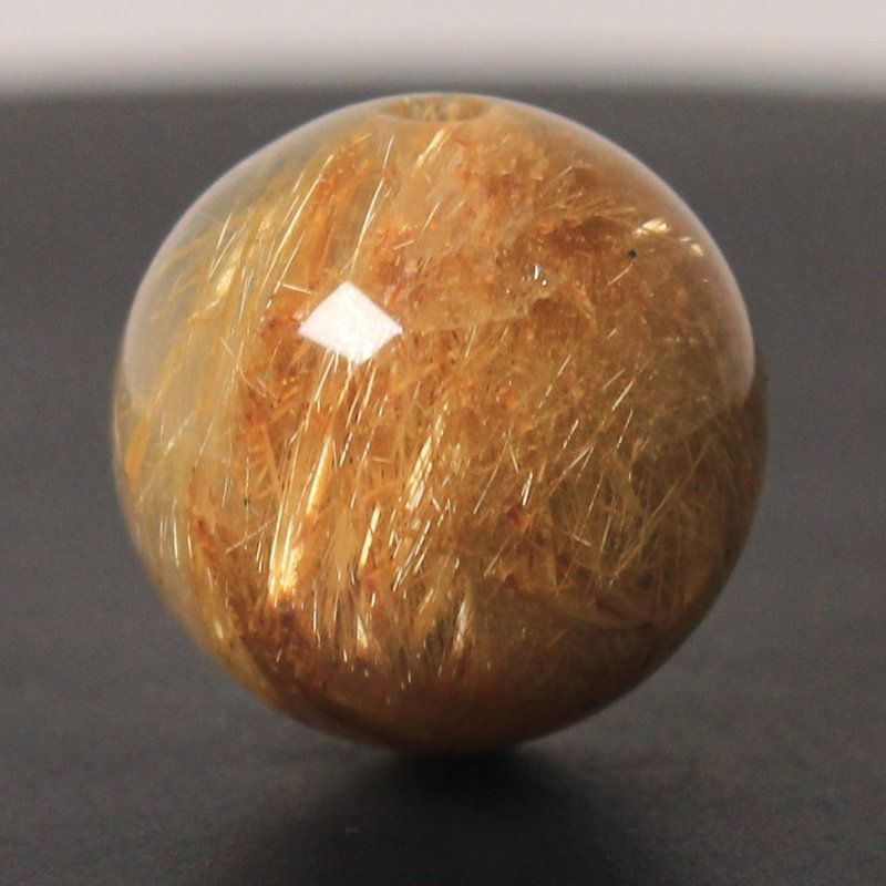 ゴールド キャッツアイルチル 8ミリ 1粒売り 金針水晶 パワーストーン