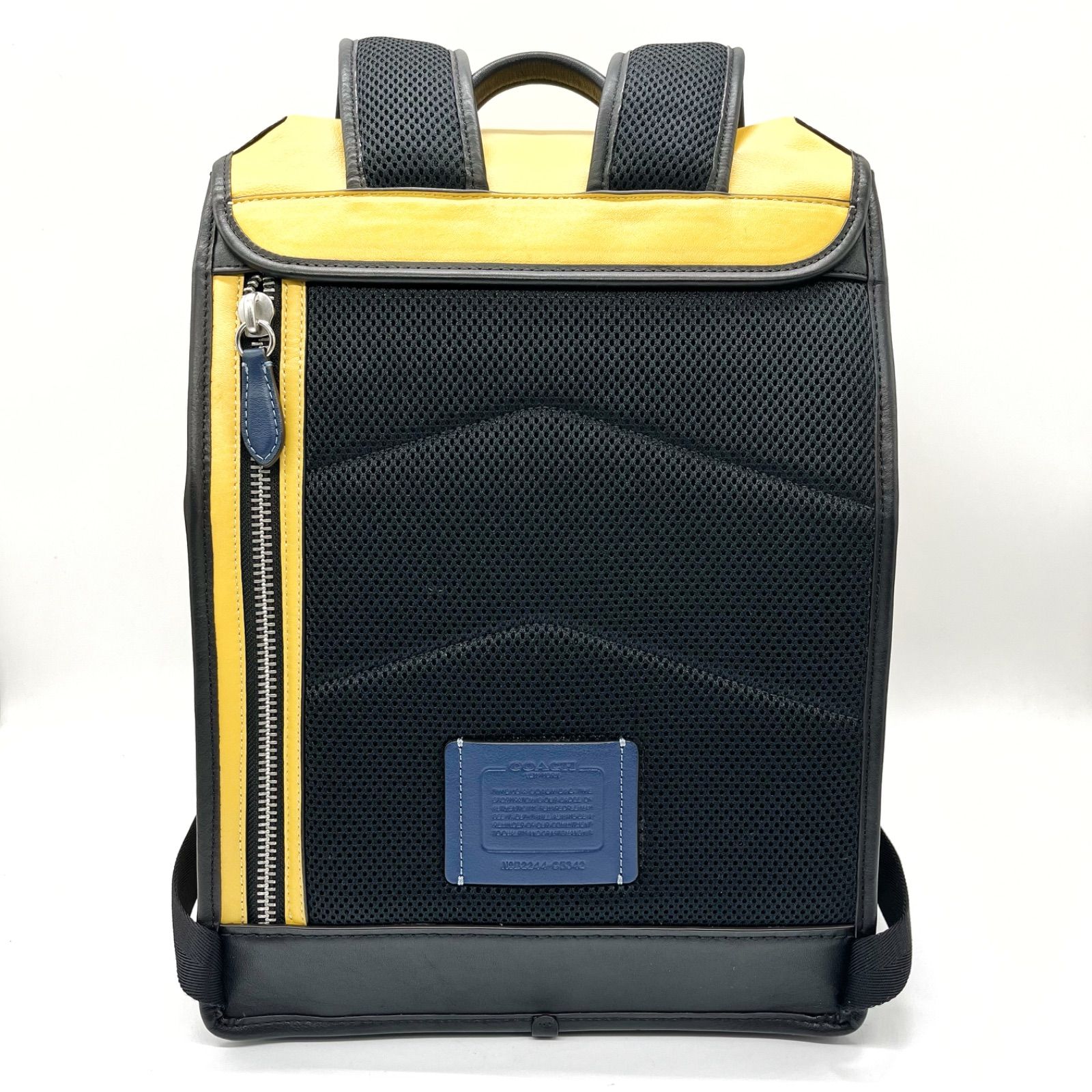 未使用✨COACH リーグ フラップ バックパック リュックサック レザー 黄色 送料無料 新品未使用 COACH コーチ メンズ リュック バックパック