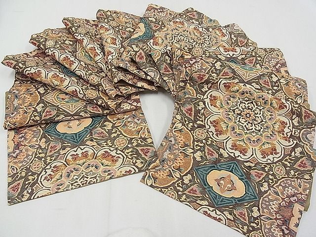 平和屋本店□最高級 明綴れ 全通柄袋帯 蜀江花文 金糸