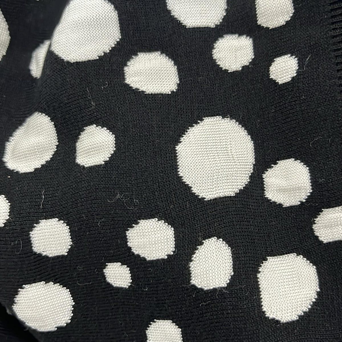LOUIS VUITTON - LOUIS VUITTON(ルイヴィトン) 長袖セーター サイズXS レディース - 黒×白 クルーネック/ドット柄/草間彌生コラボ LOUIS VUITTON(ルイヴィトン) 長袖セーター サイズXS レディース
