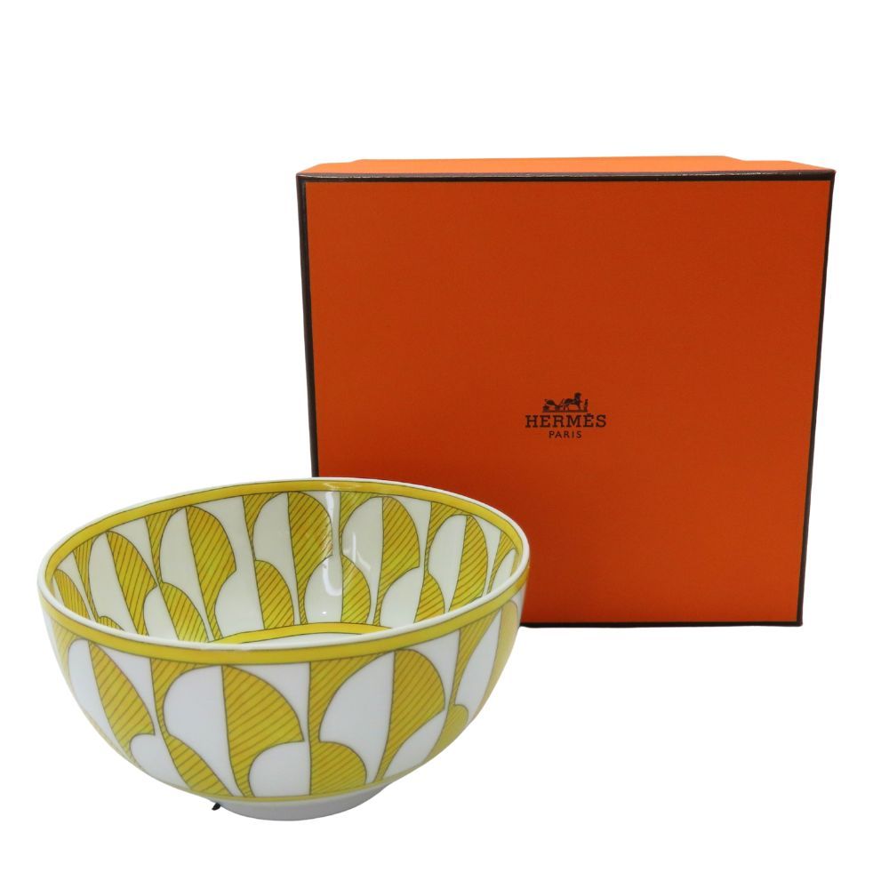 ≪ げ≫ HERMES エルメス ボウル ソレイユ ドゥ エルメス MM イエロー パレット W01 カフェオレボウル カフェボウル テーブルウェア 食器 陶器 A2500958 無料ギフトラッピング承ります