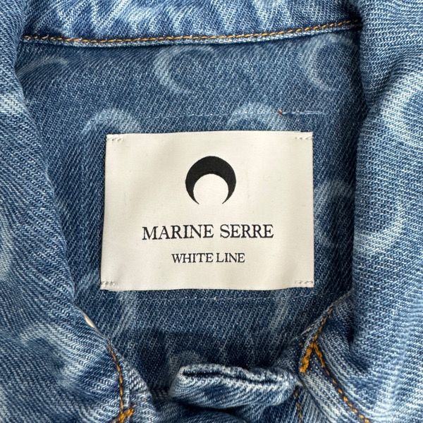 関税送料込み◆MARINE SERRE ◆デニム クロップド ジャケット 未使用】Marine serre/マリーンセル MOON LASER DENIM CROPPED