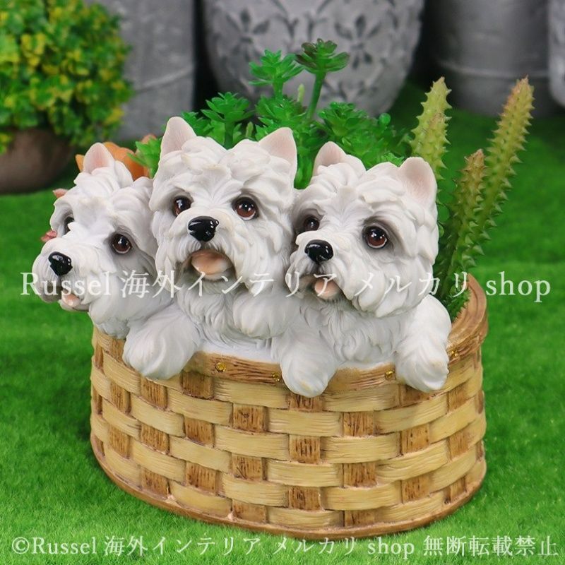 ガーデニング インテリア 玄関 置き物 犬 観葉植物カゴ 【公式通販】