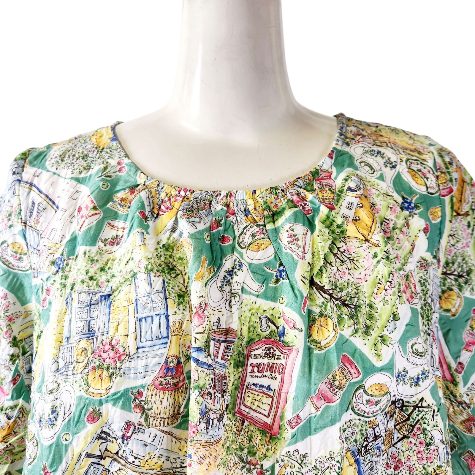 鴨居羊子TUNIC パジャマ　7分袖長ズボン　綿100%ローンサッカー 楽天市場】20%OFF TUNIC チュニック 全開パジャマ 80ローンパフ