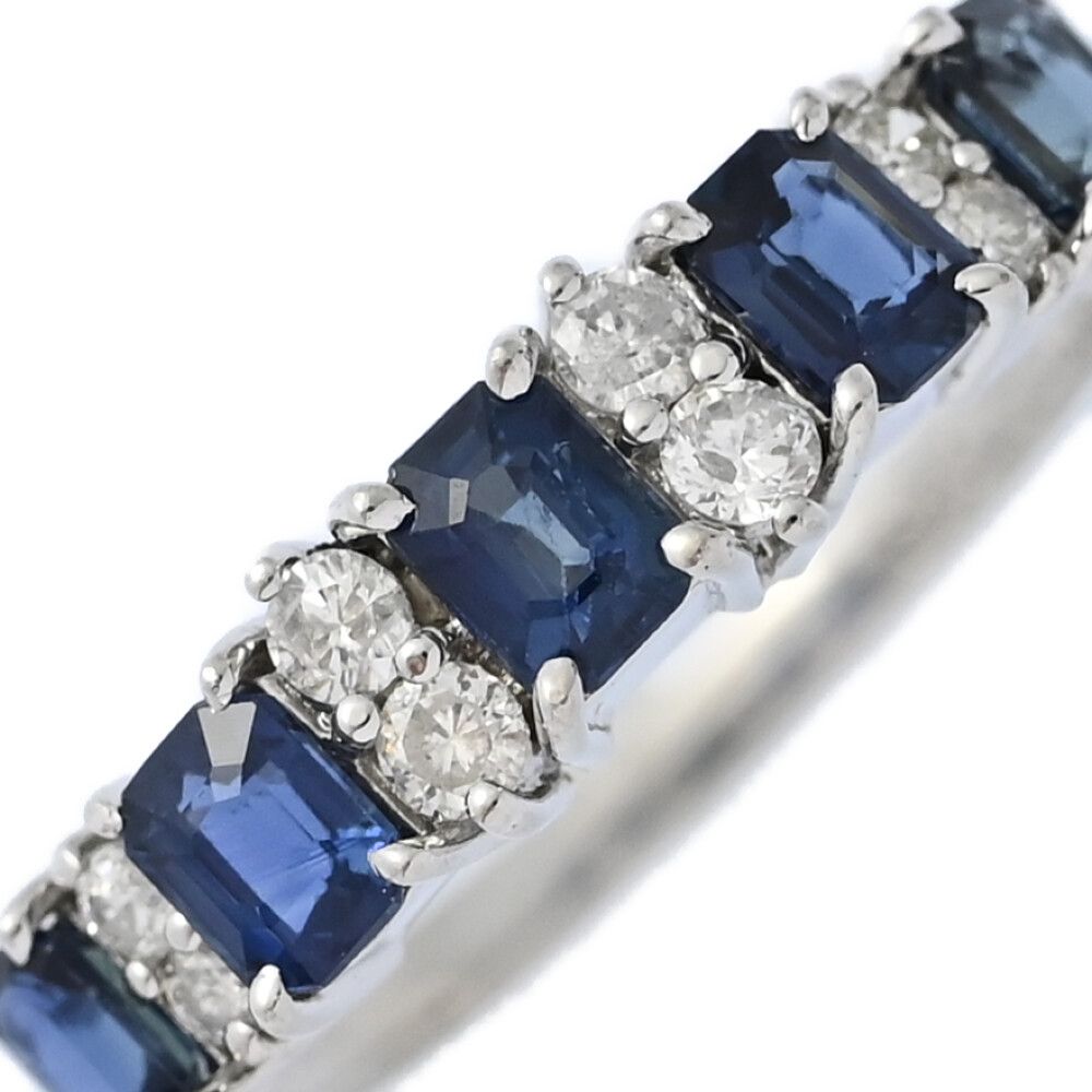 SA0.8ct|FD 0.15ct|サファイア･ダイヤモンドリング･指輪|Pt900-2.9g|11号| 51|プラチナ|プレゼント|記念日 ♀ S レディース 589804
